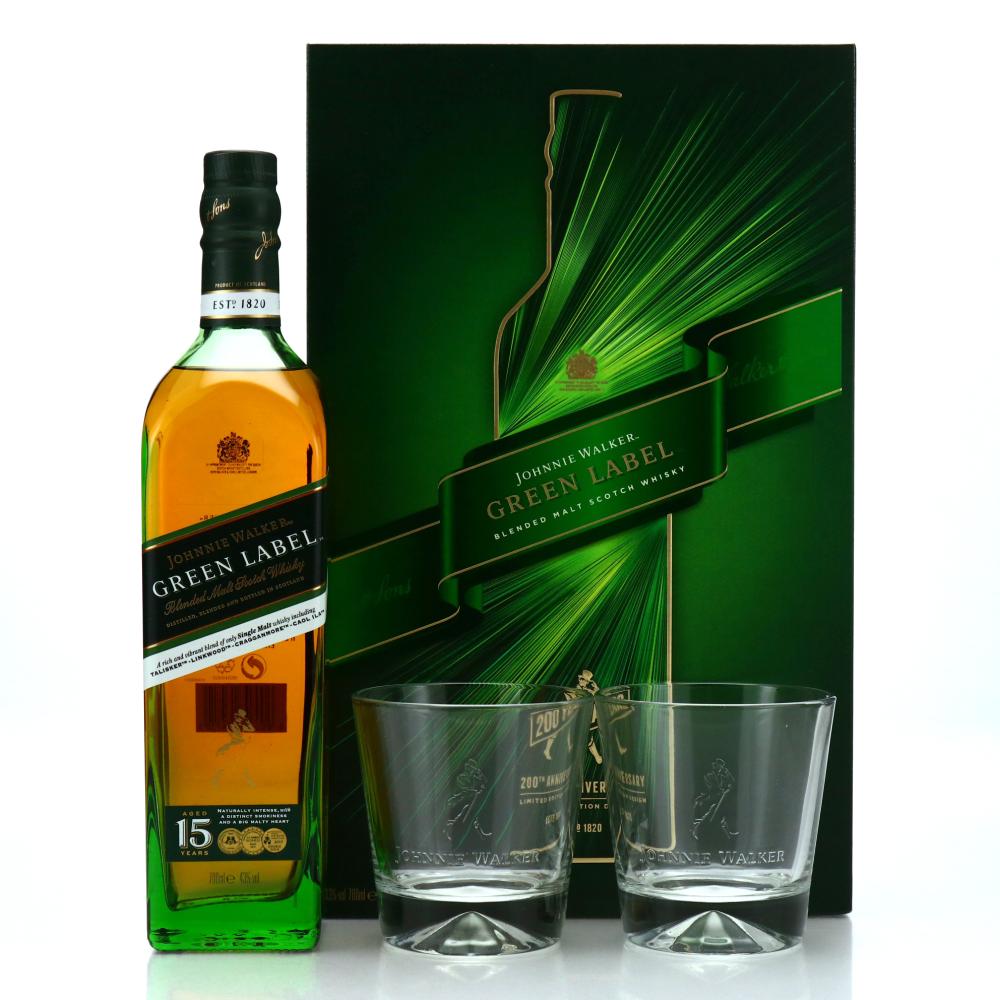 Johnnie Walker Green Label 15 Year Old 200th Anniversary Edition Gift Pack