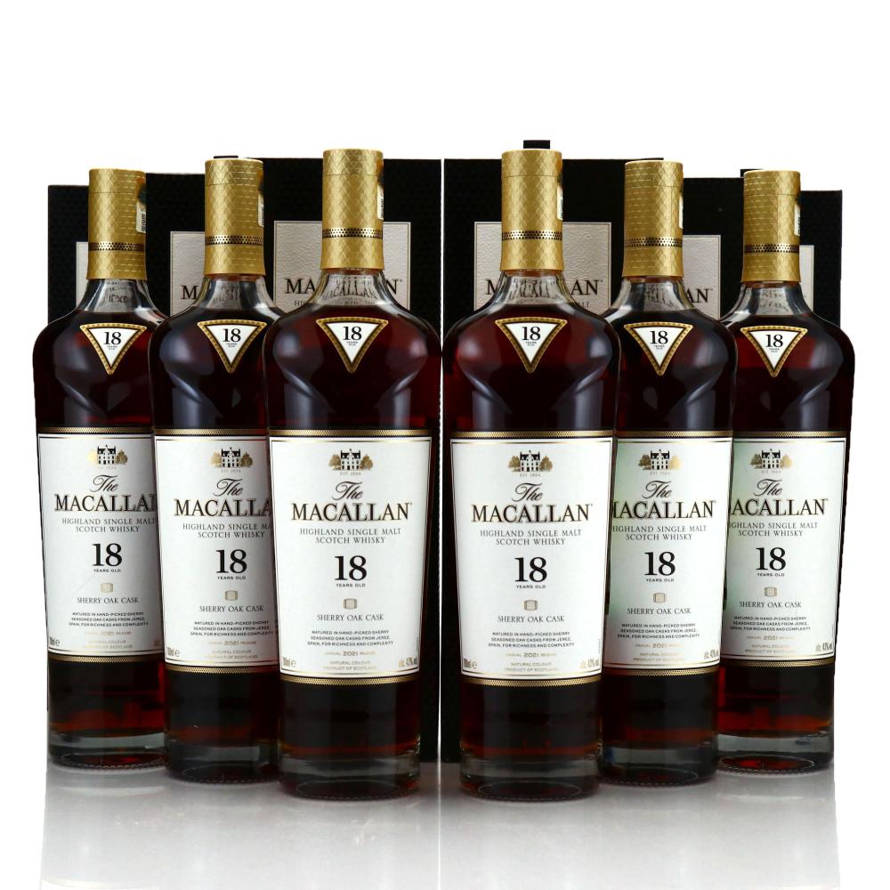 Macallan 18 Year Old Sherry Oak 2021 Release 6 x 70cl / Case