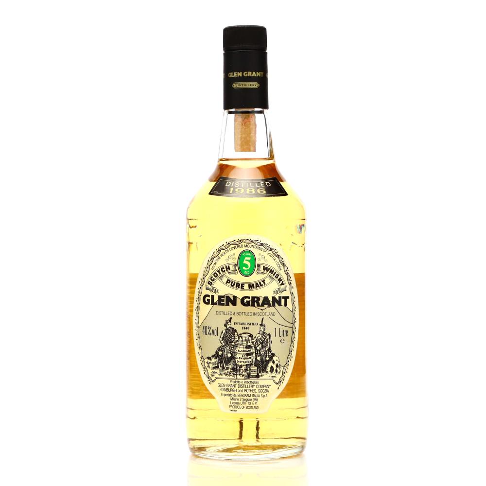 Glen Grant 1986 5 Year Old 1 Litre / Seagram Italia Import
