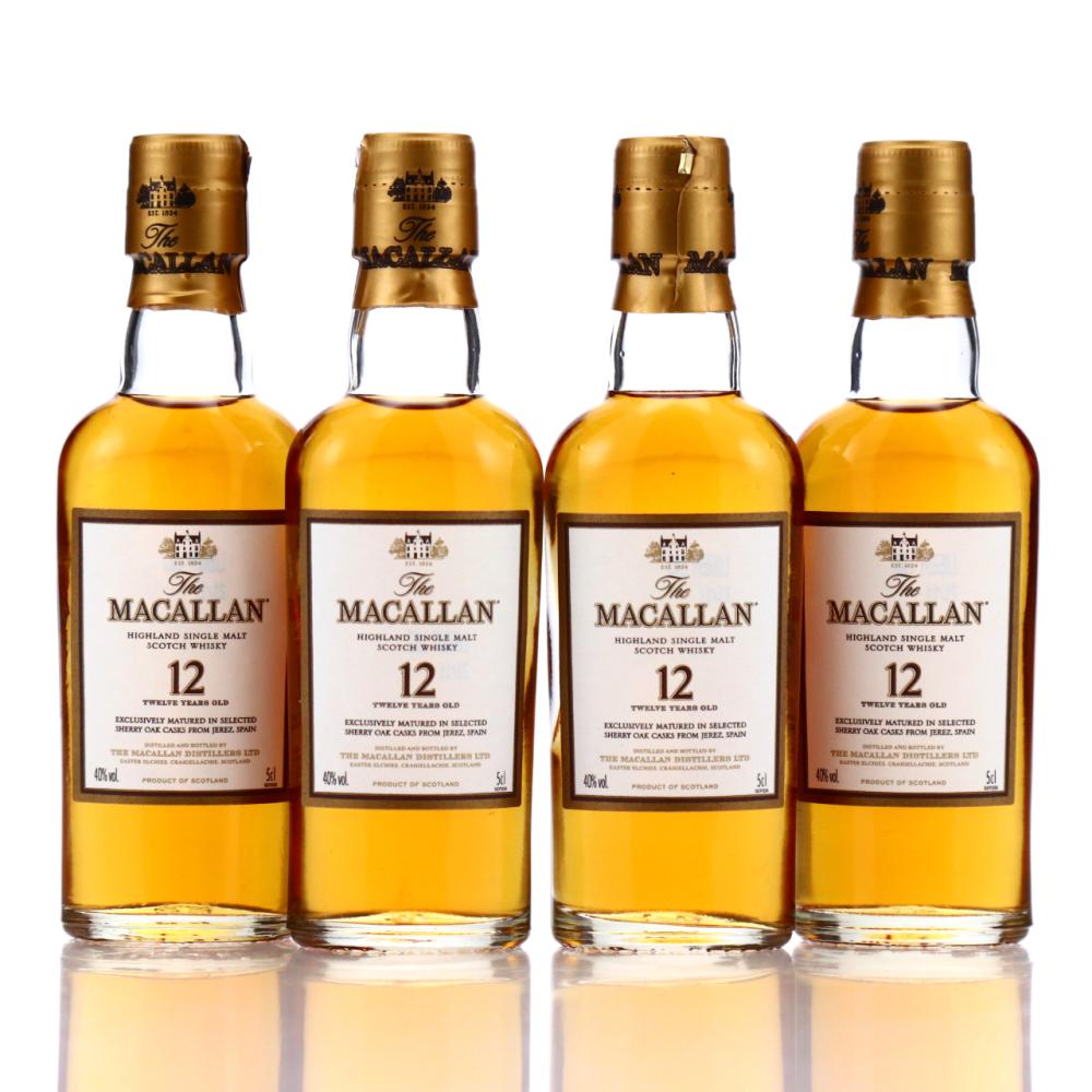 Macallan 12 Year Old Miniature x 4 pre-2018