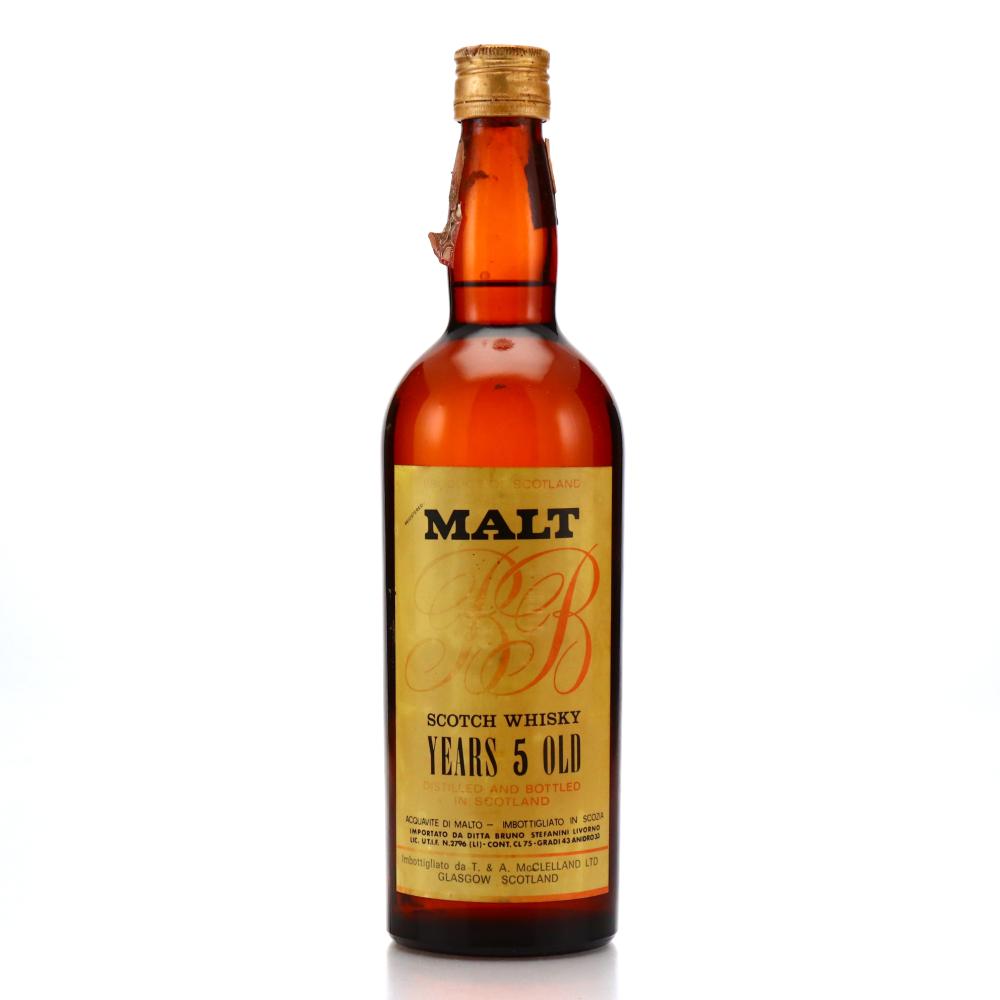 B&B 5 Year Old Malt Scotch Whisky 1960s