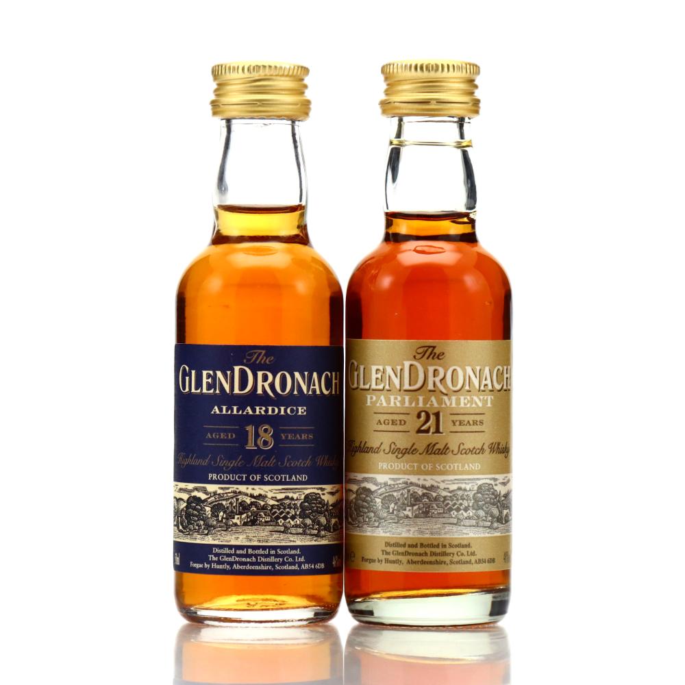 Glendronach 18 & 21 Year Old Miniatures x 2
