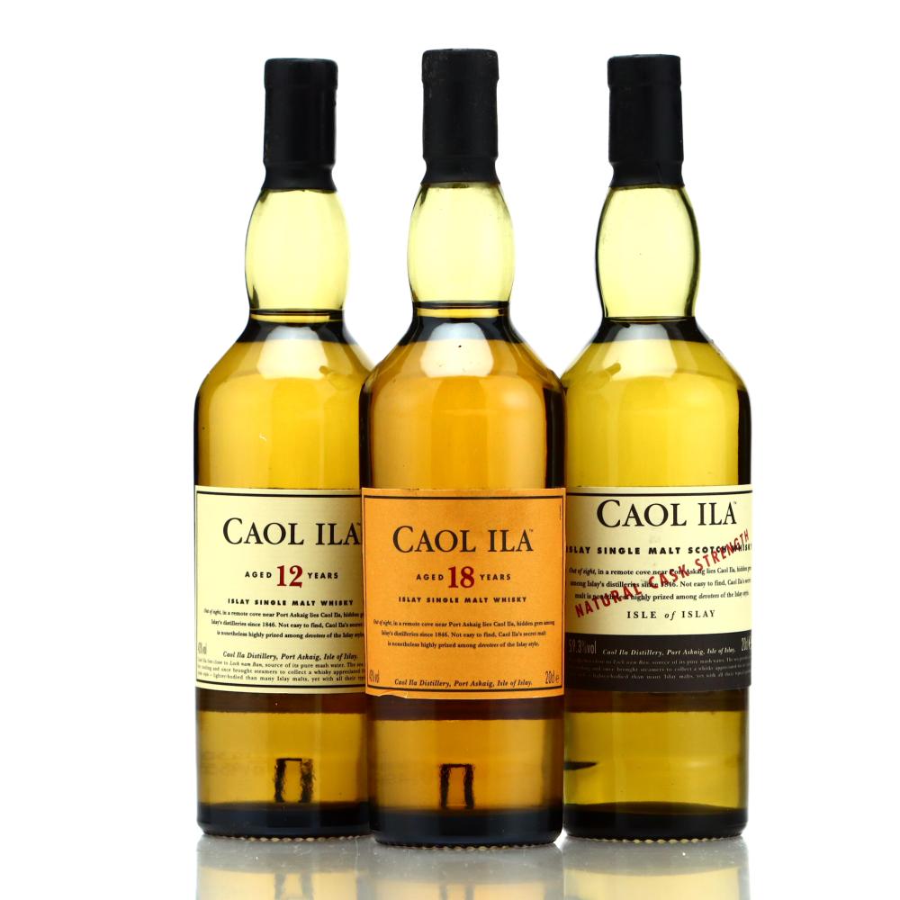 Caol Ila Collection 12, 18 Year Old and Cask Strength 3 x 20cl