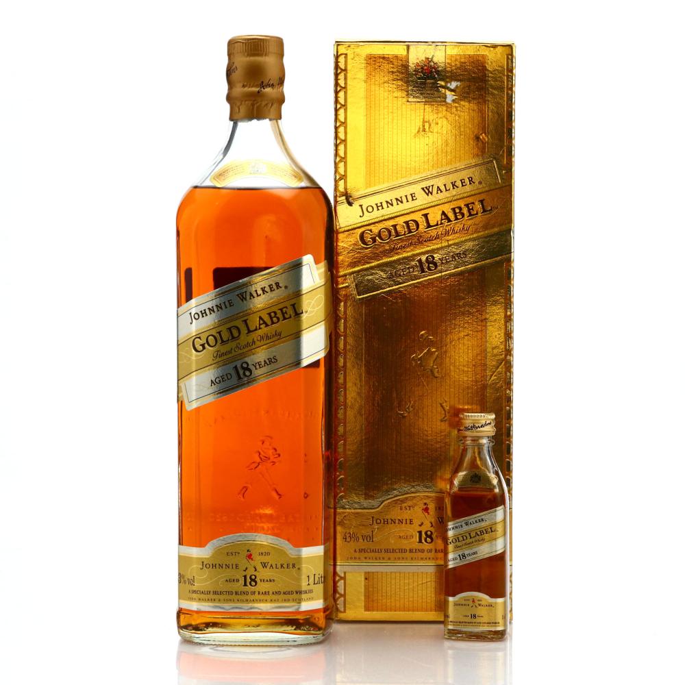 Johnnie Walker Gold Label 18 Year Old 1 Litre / includes Miniature