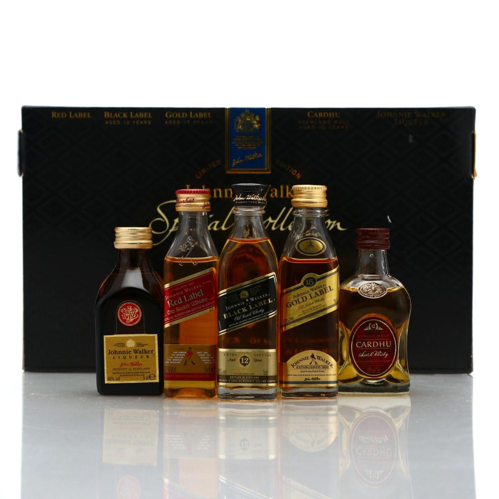 Johnnie Walker Special Collection 500 Years Miniatures x 5 / includes Johnnie Walker Liqueur