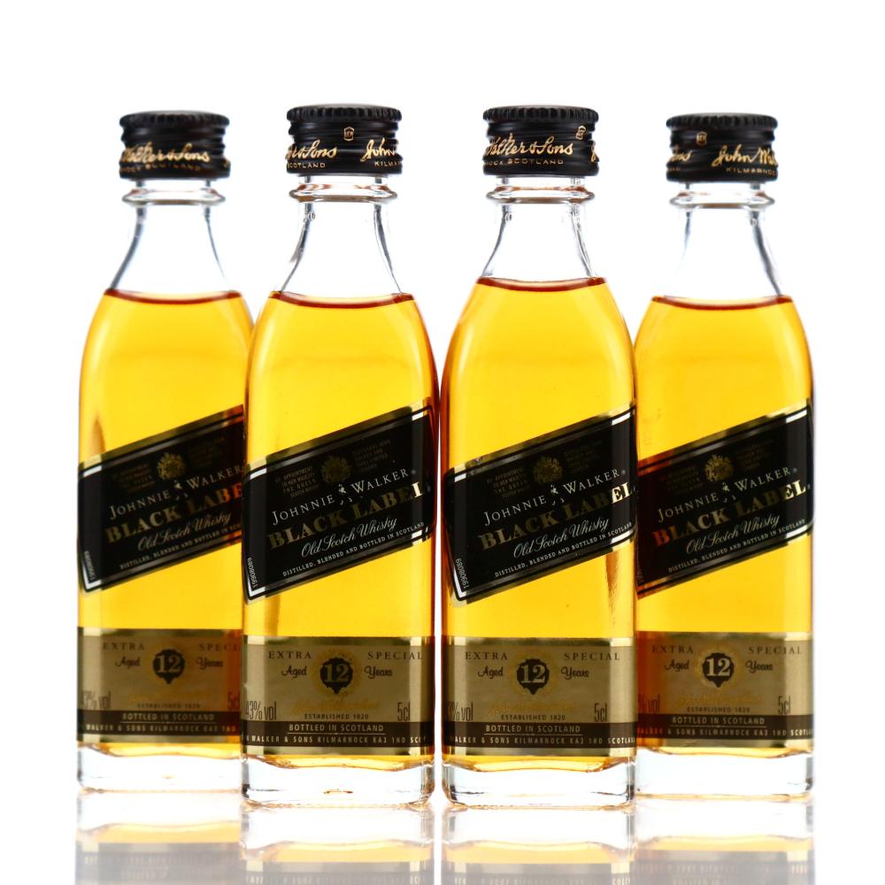 Johnnie Walker Black Label Miniature x 4
