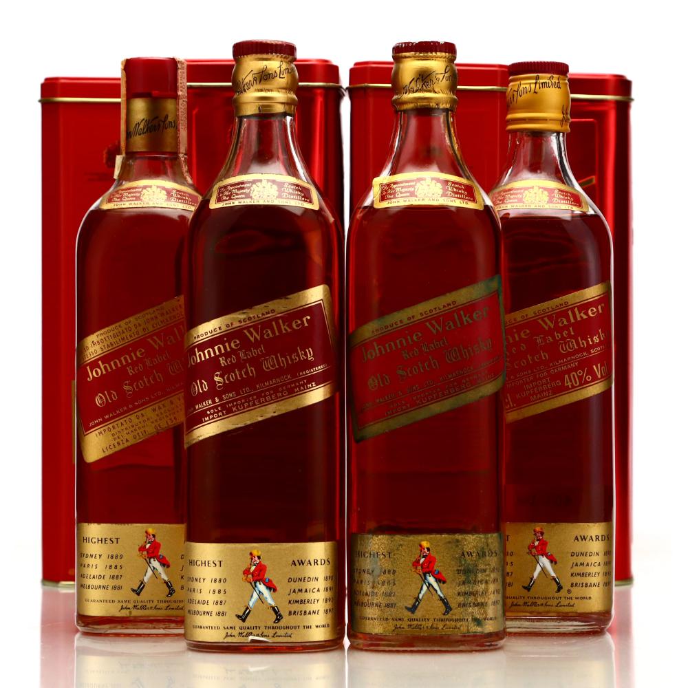Johnnie Walker Red Label 4 x 70cl 1970s / Kupferberg & Wax and Vitale Import