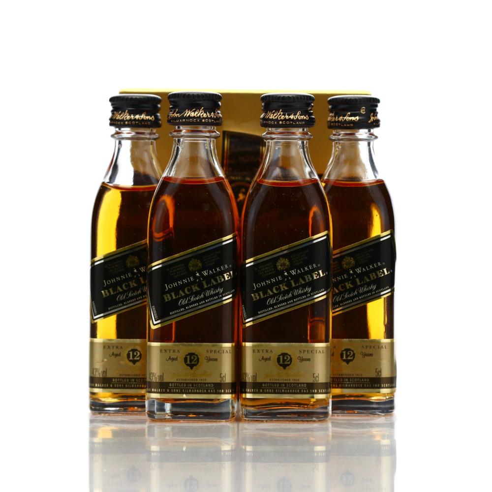 Johnnie Walker Black Label 12 Year Old Miniature x 4