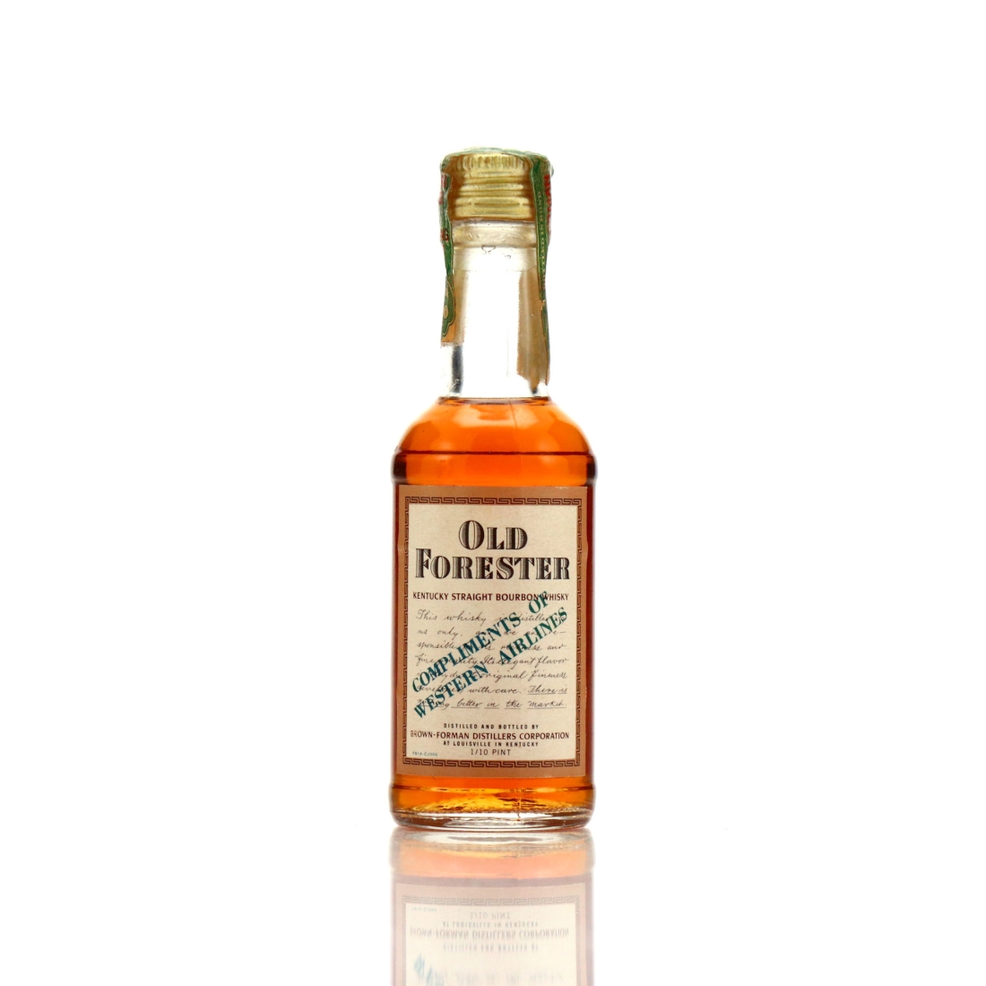 Old Forester 1962 Kentucky Bourbon Miniature / Western Airlines Exclusive