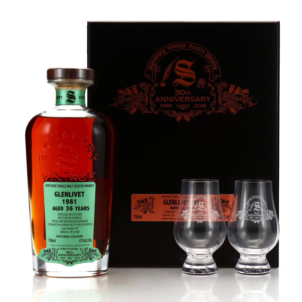 Glenlivet 1981 Signatory Vintage 36 Year Old Cask Strength 75cl / 30th Anniversary - US Import