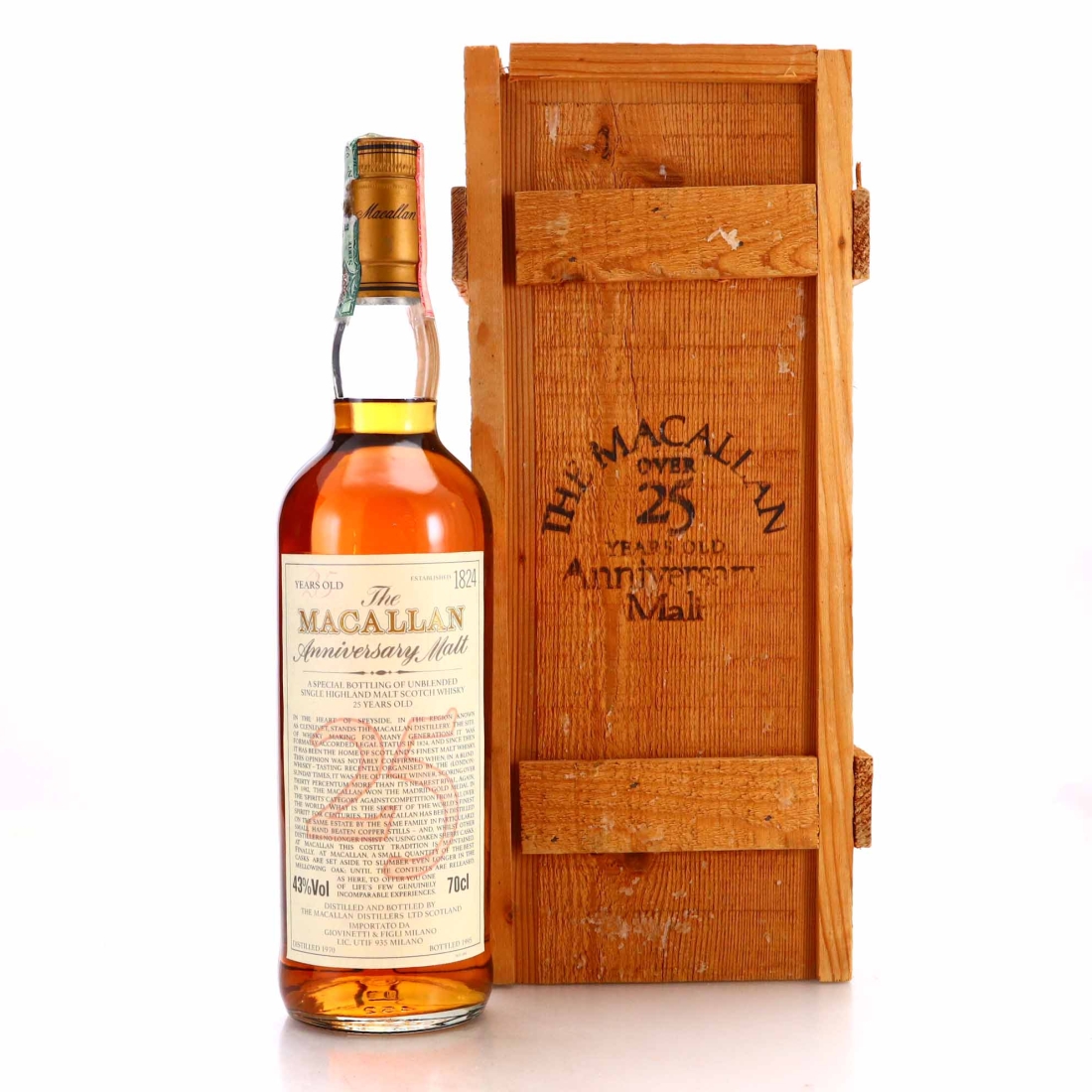 Macallan 1970 Anniversary Malt 25 Year Old / Giovanetti Import