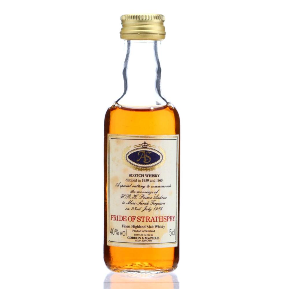 Pride of Strathspey 1959/1960 Gordon and MacPhail Royal Marriage 1986 Miniature 5cl