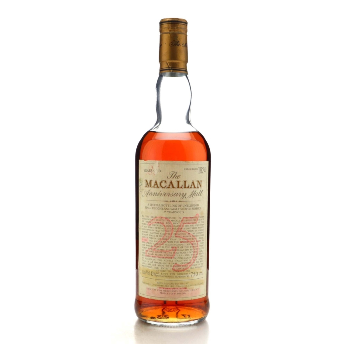 Macallan 25 Year Old Anniversary Malt 75cl 1980s / Premiere Wine Merchants
