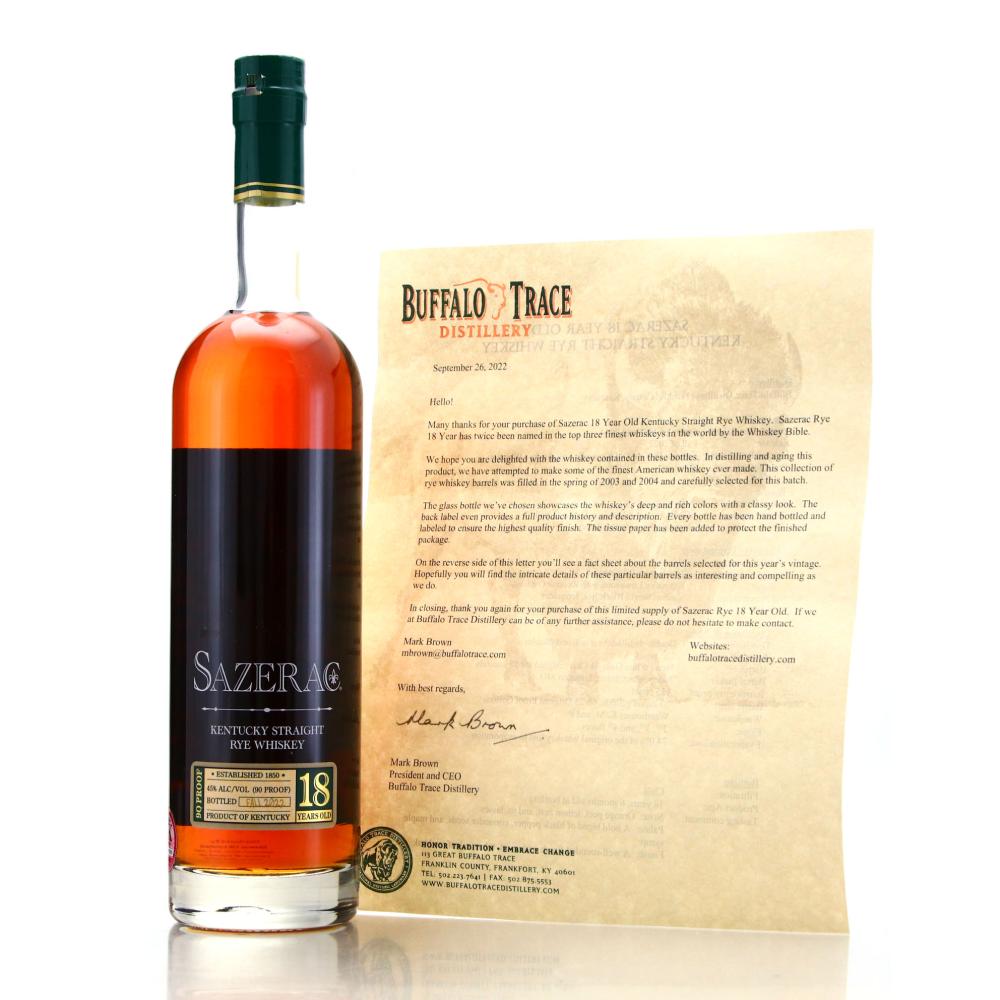 Sazerac 18 Year Old Rye Fall 2022