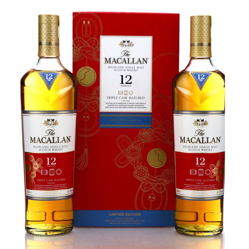 Macallan 12 Year Old Triple Cask 2 x 70cl / Year of the Rat