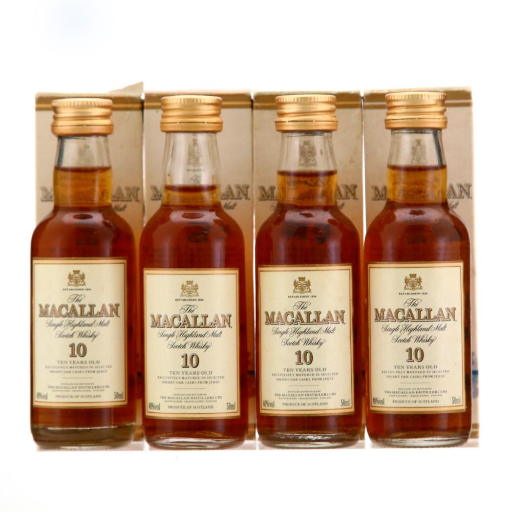 Macallan 10 Year Old Miniature 1990s x 4