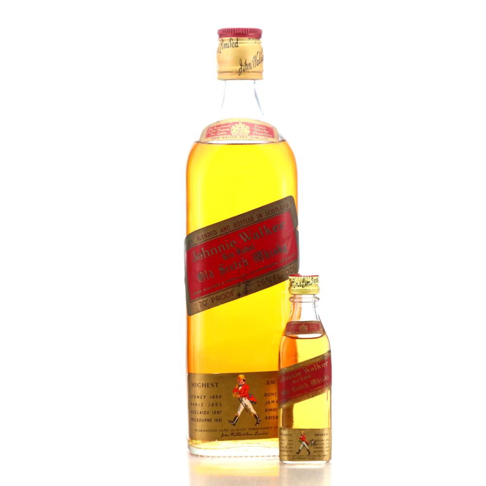 Johnnie Walker Red Label 1960s with Miniature