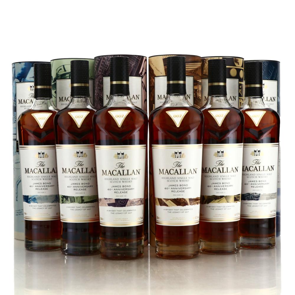 Macallan James Bond 60th Anniversary Release x 6 / Decade 1-6