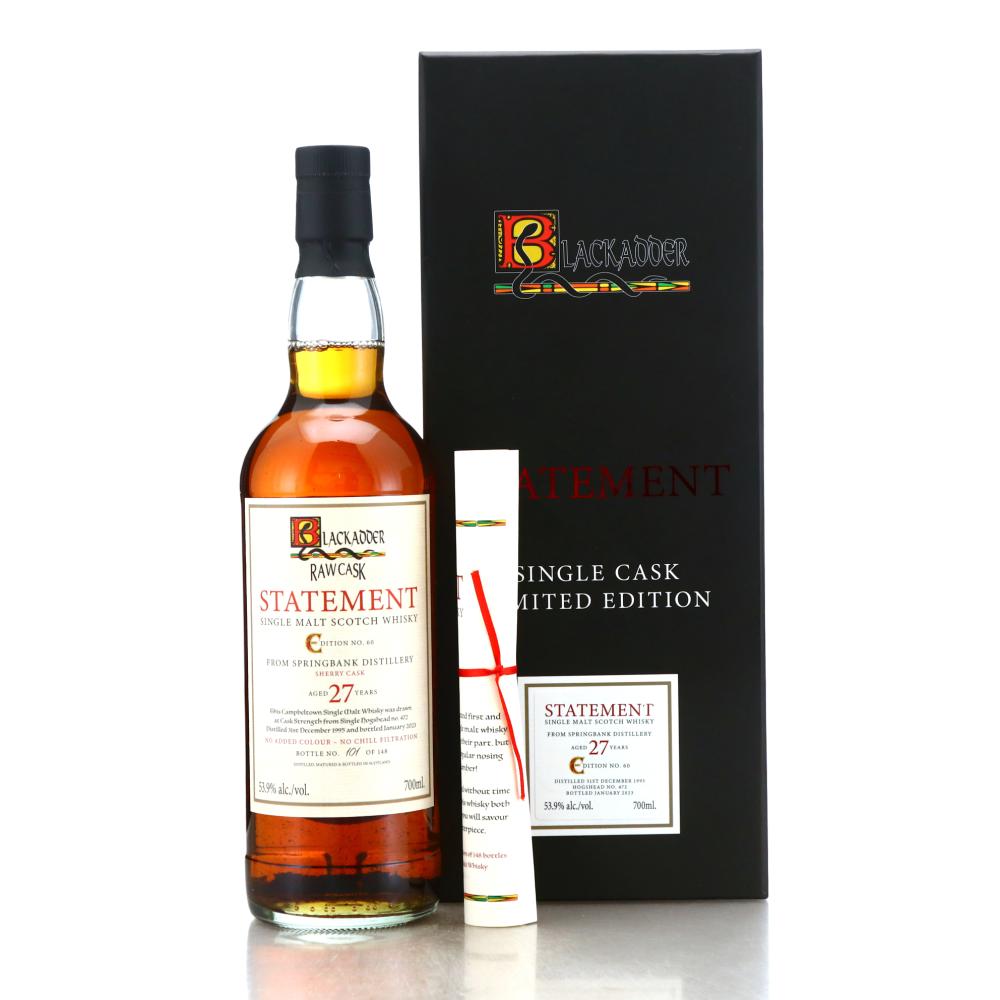 Springbank 1996 Blackadder 27 Year Old Raw Cask