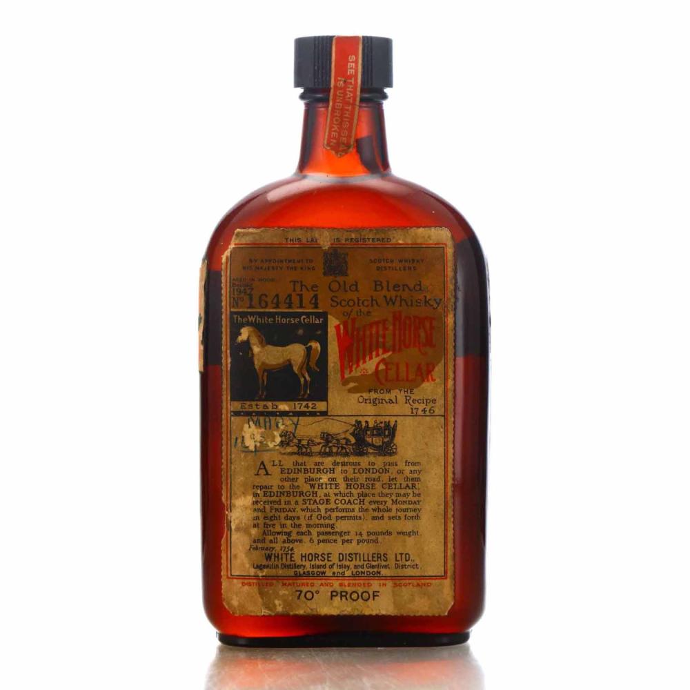 White Horse Scotch Whisky Flask Bottle 1947