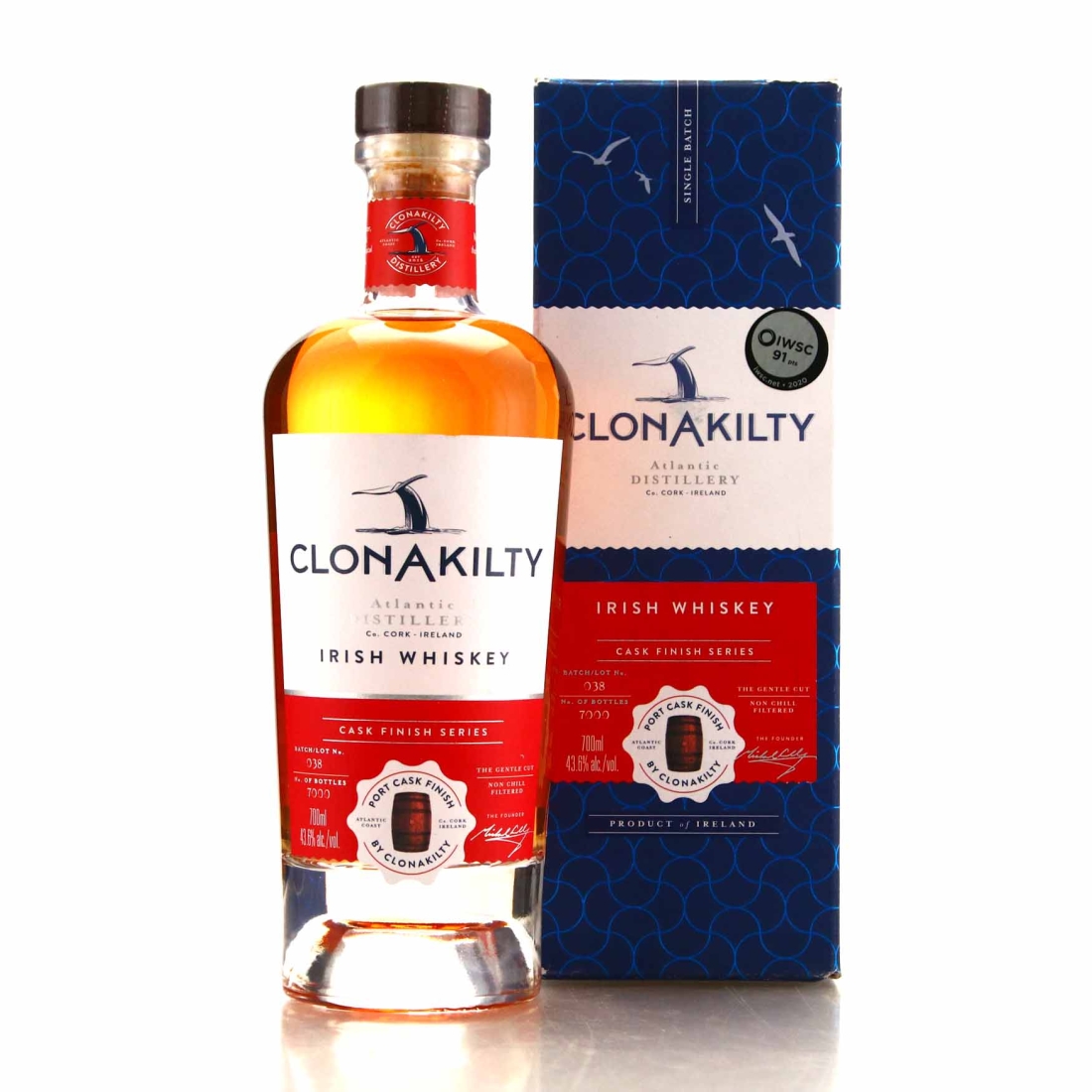 Clonakilty Port Cask Finish Irish Whiskey Batch #38