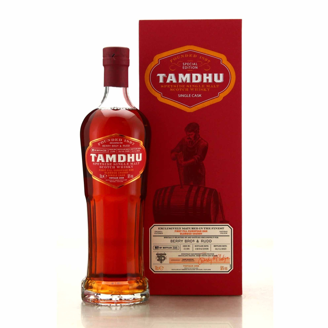 Tamdhu 2008 Single Sherry Cask #2196 / Berry Brothers and Rudd