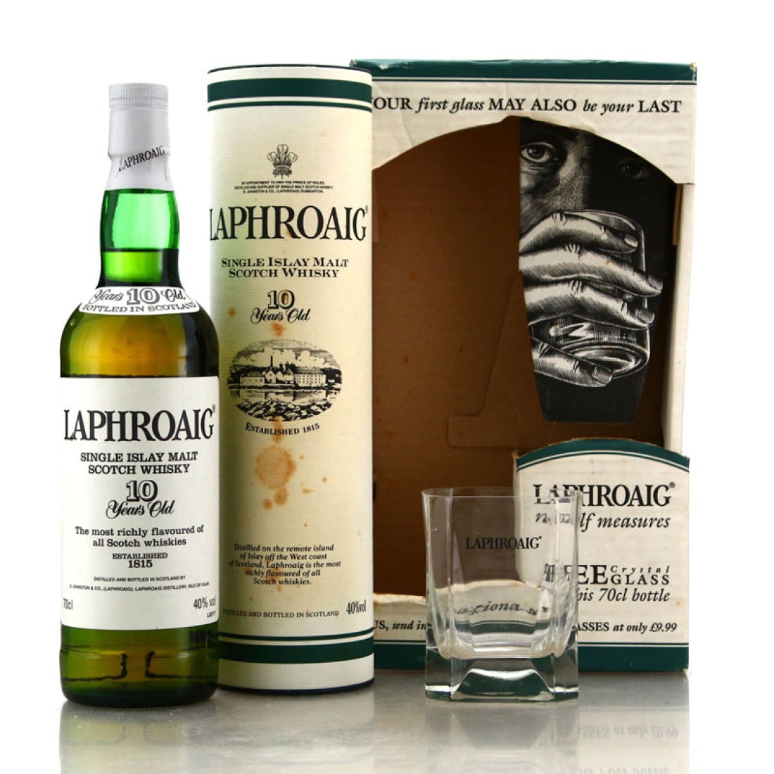 Laphroaig 10 Year Old Gift Pack 1990s