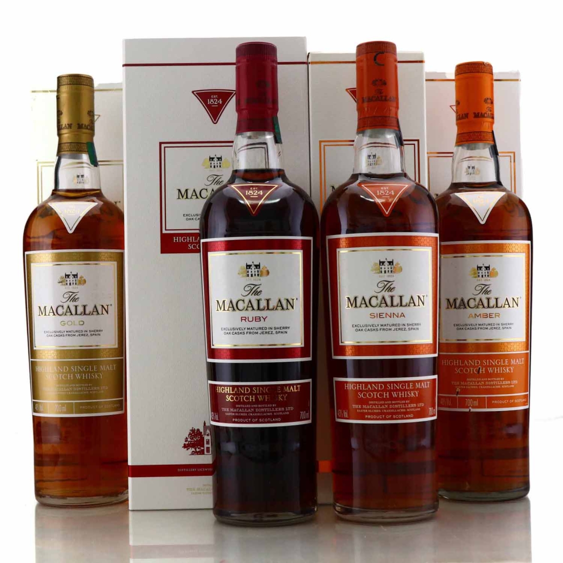 Macallan 1824 Collection 3 x 70cl & 75cl