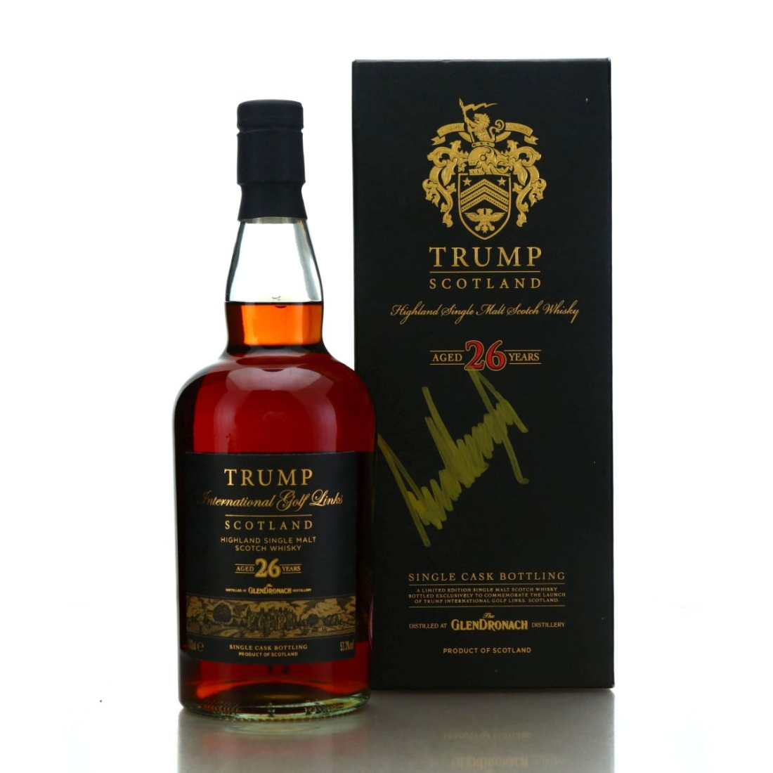 Glendronach 26 Year Old Trump International Golf Links / Signed by Donald Trump