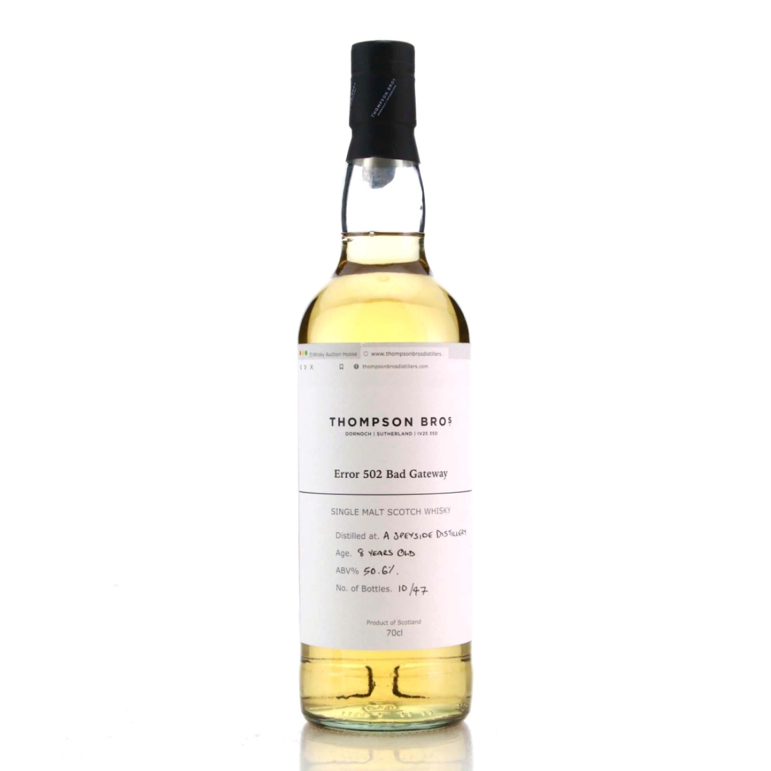 Speyside Single Malt 2009 Thompson Brothers 8 Year Old / Error 502 Bad Gateway
