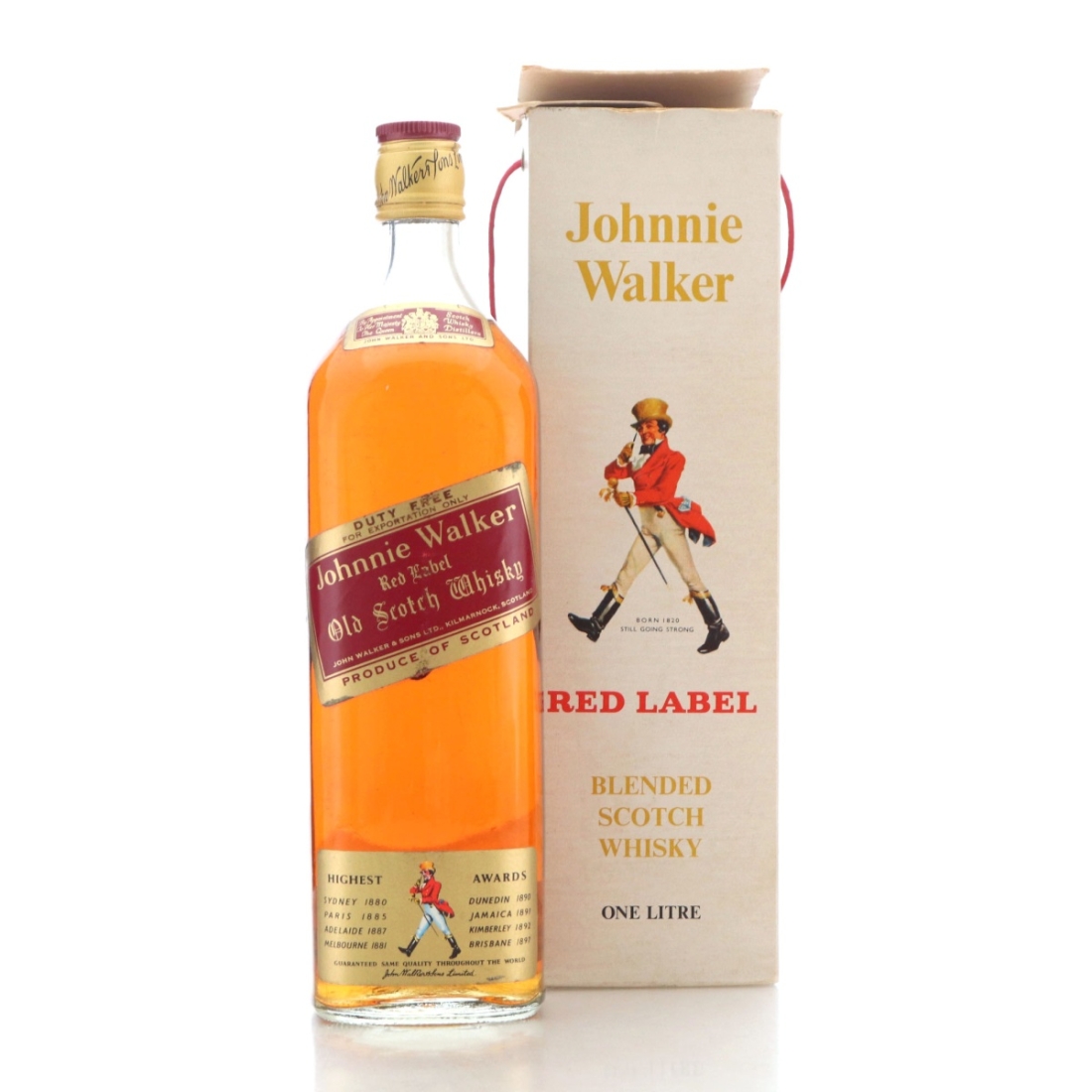 Johnnie Walker Red Label 1 Litre 1970s / British Rail Hovercraft Ltd