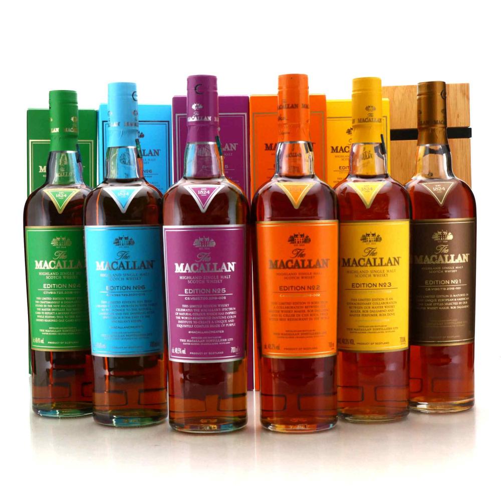 Macallan Edition No.1-6 Collection 6 x 70cl / includes Edition No.1 Wooden Box
