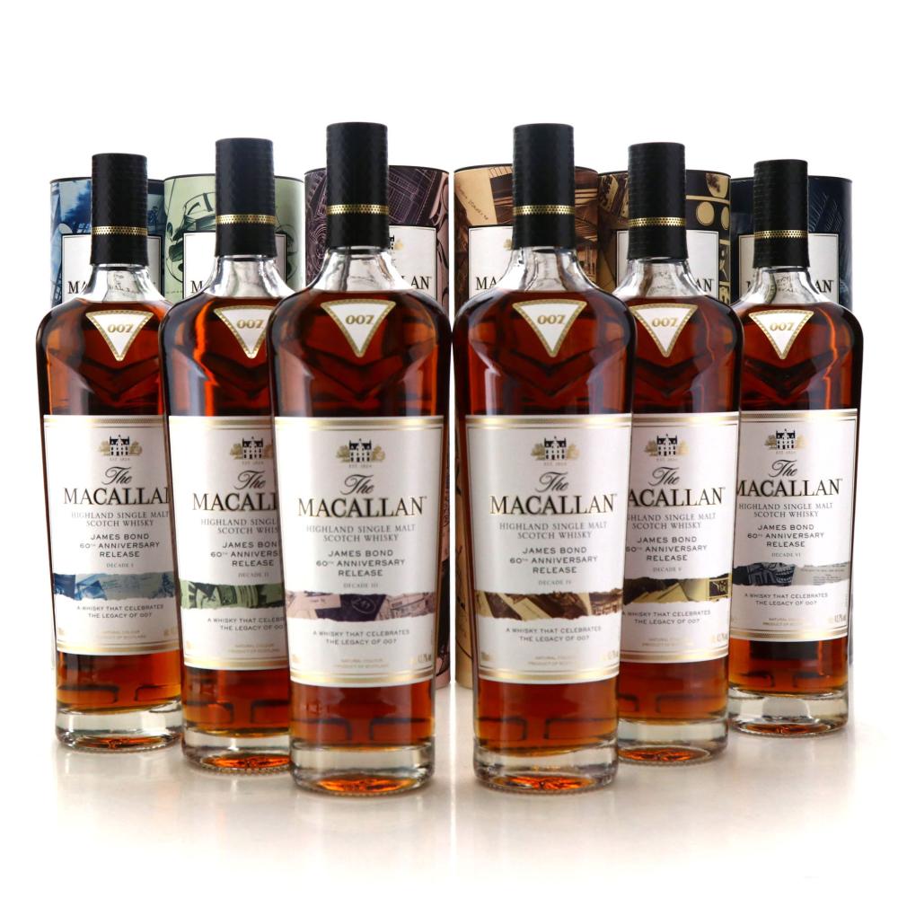 Macallan James Bond 60th Anniversary Release 6 x 70cl / Decade 1-6