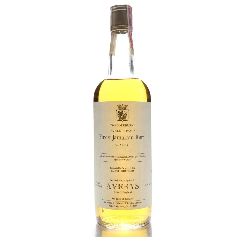 Long Pond 9 Year Old Averys for Corti 'Vale Royal' Jamaican Wedderburn Rum 1970s  / US Import