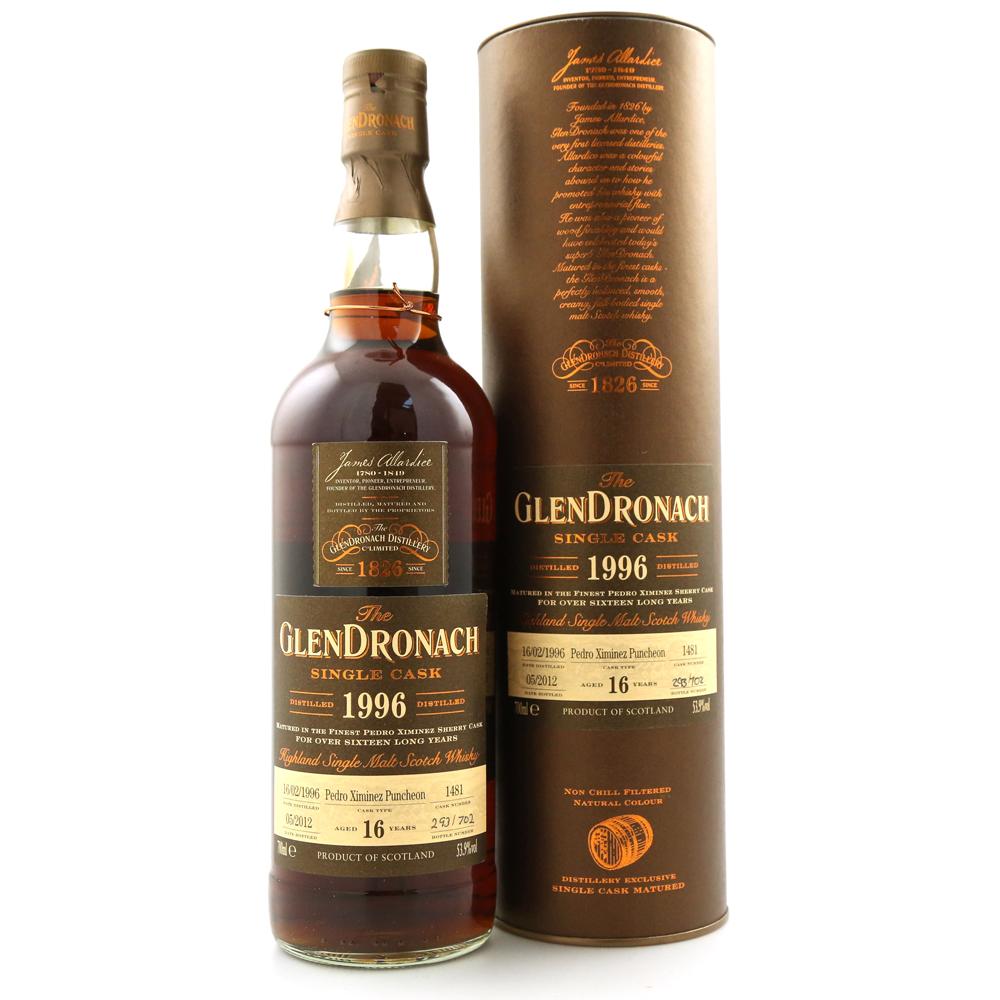 Glendronach 1996 Single Cask 16 Year Old #1481