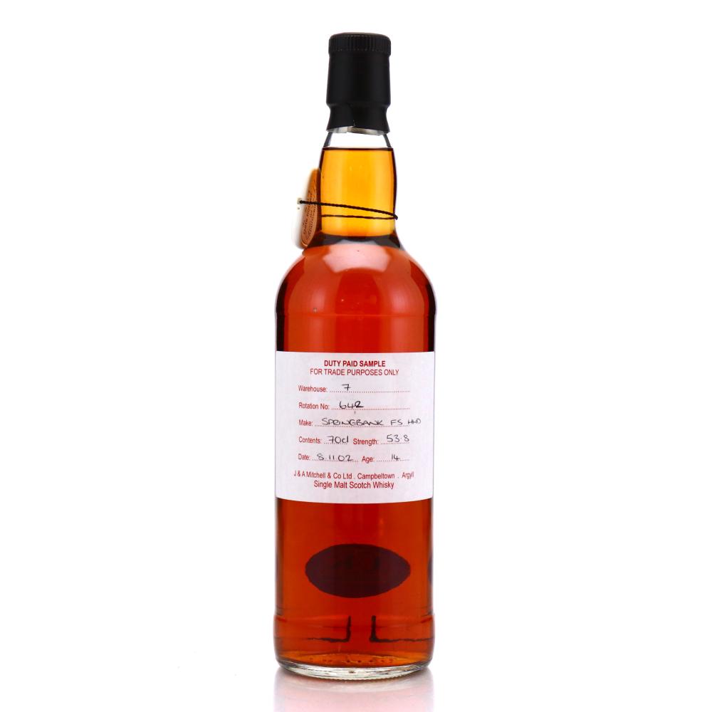 Springbank 2002 Duty Paid Sample 14 Year Old / Fresh Sherry Hogshead