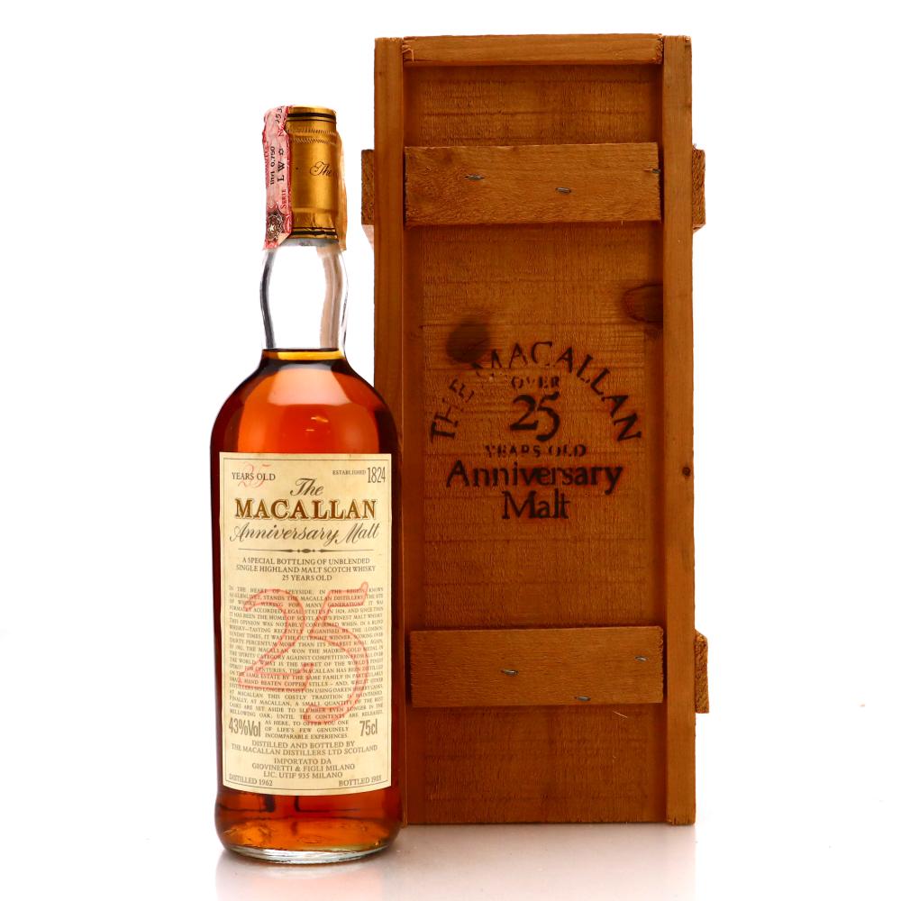 Macallan 1962 Anniversary Malt 25 Year Old / Giovinetti Import