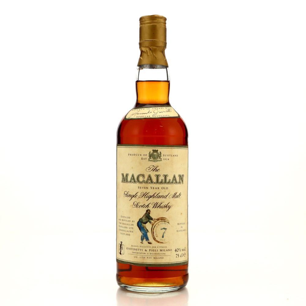 Macallan 7 Year Old Armando Giovinetti Special Selection 1980s