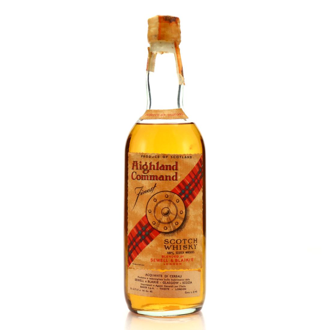 Highland Command Finest Scotch Whisky 1960s Whisky | Whisky Auctioneer