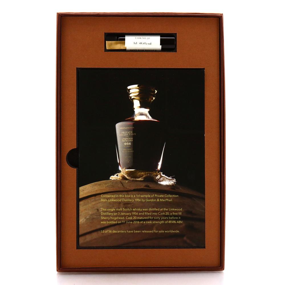 Linkwood 1956 Gordon and MacPhail 60 Year Old Private Collection #20 1cl