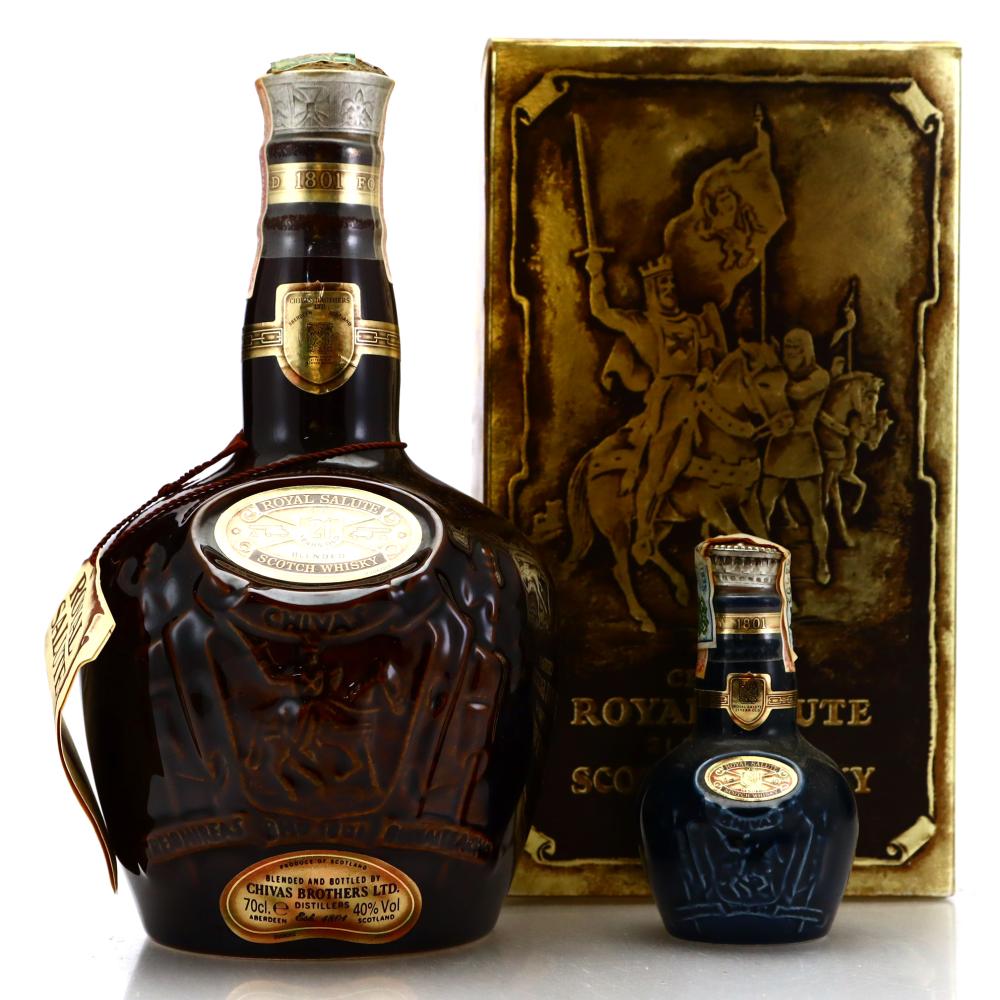 Chivas Royal Salute 21 Year Old Flagon / includes Miniature