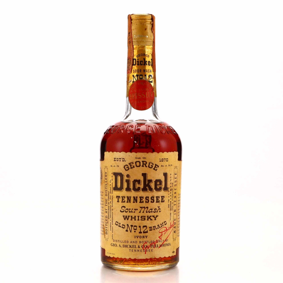 George Dickel Old No.12 Brand 1970 / Bressler Import