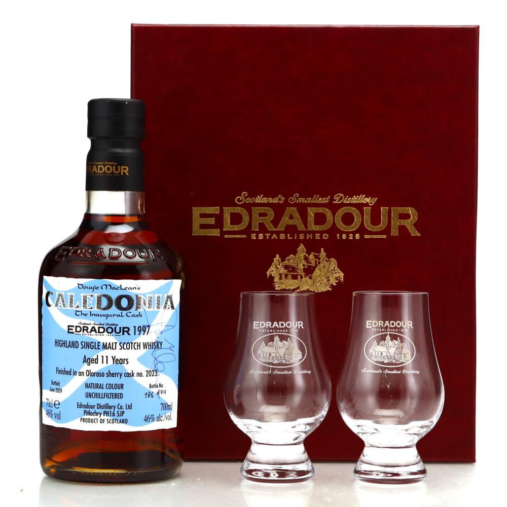 Edradour 11 Year Old Caledonia Gift Pack / with Glasses x 2