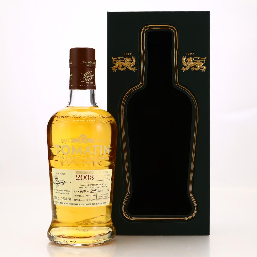 Tomatin 2003 Single Bourbon Cask 18 Year Old #1921 / Independent Spirit