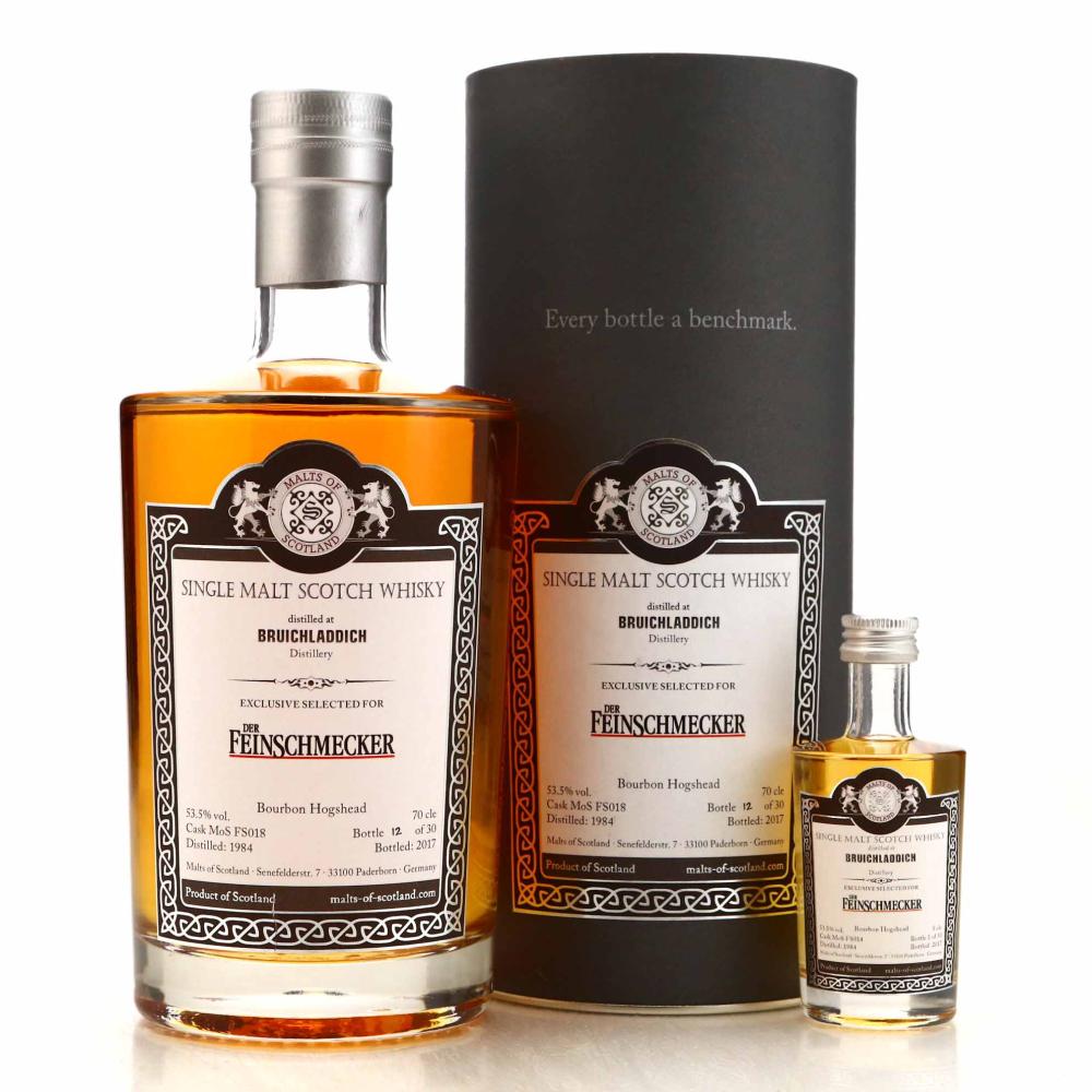 Bruichladdich 1984 Malts of Scotland Bourbon Hogshead / Der Feinschmecker - includes Miniature