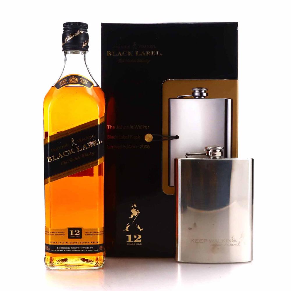 Johnnie Walker Black Label 12 Year Old Limited Edition with Flask