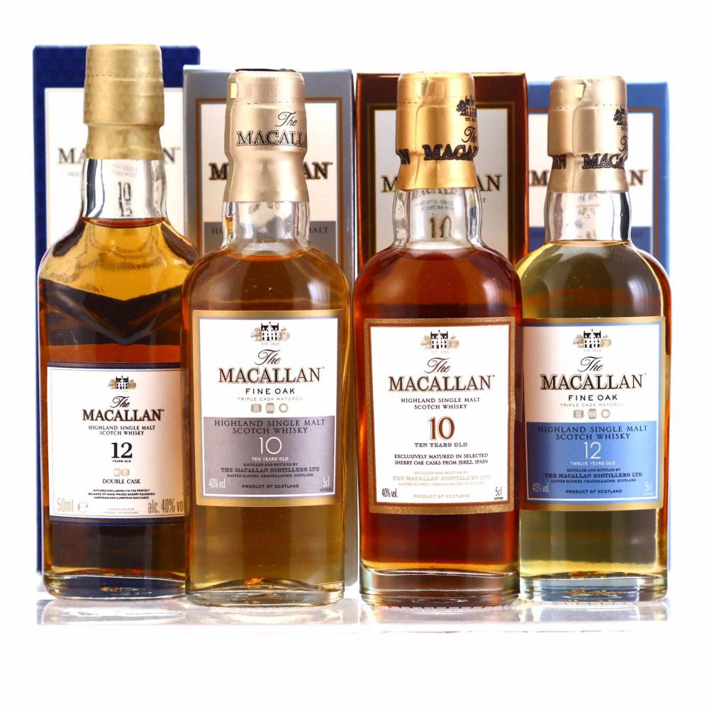 Macallan 10 & 12 Year Old Miniatures x 4