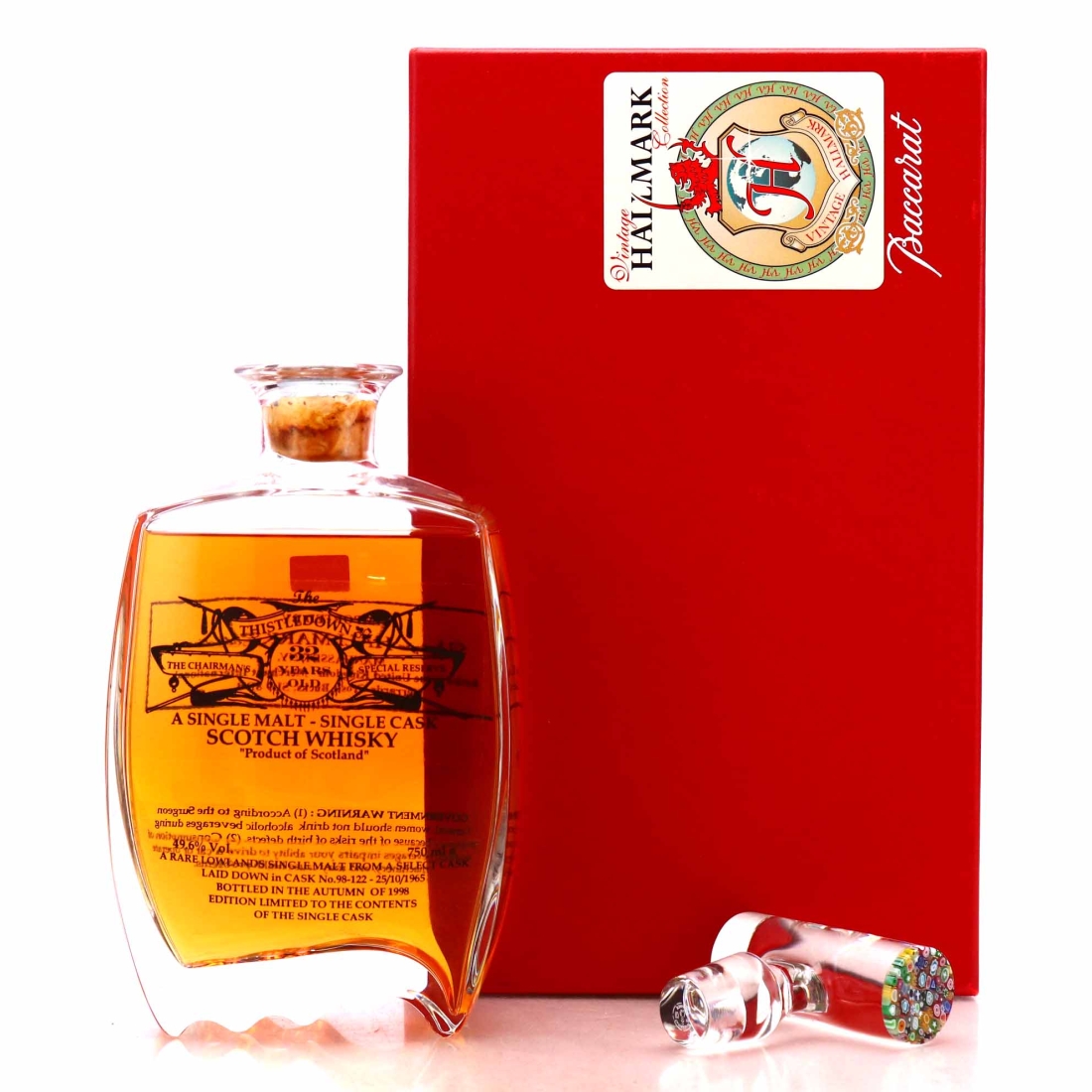 Littlemill 1965 Thistledown 32 Year Old Baccarat Decanter 75cl / US Import