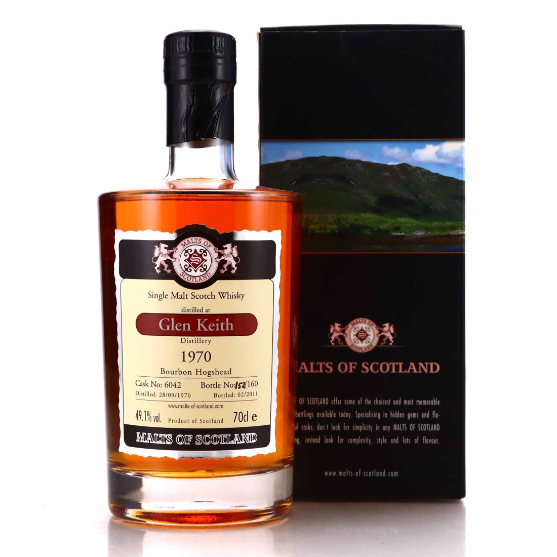 Glen Keith 1970 Malts of Scotland Bourbon Cask