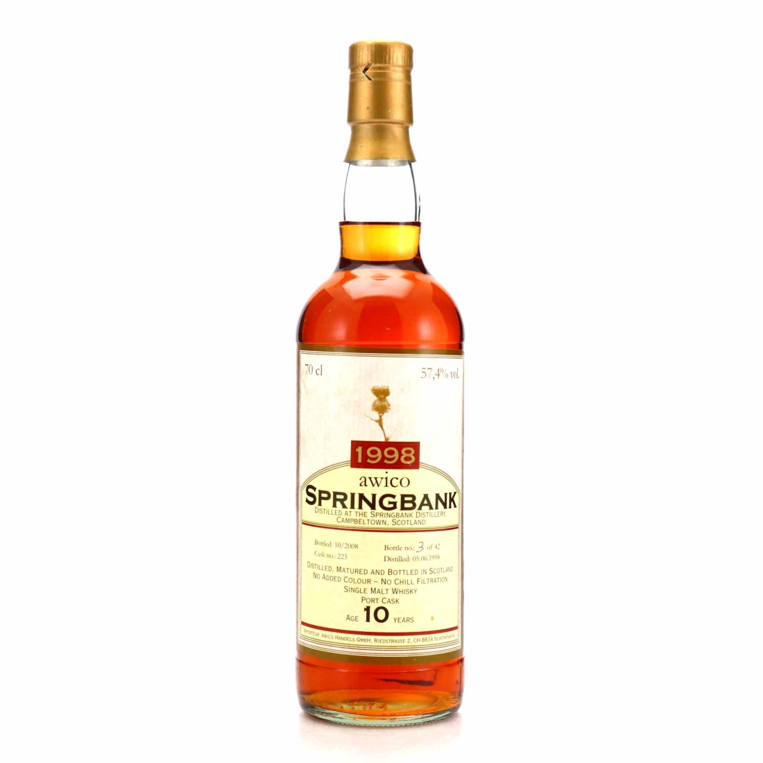 Springbank 1998 Awico 10 Year Old Port Cask